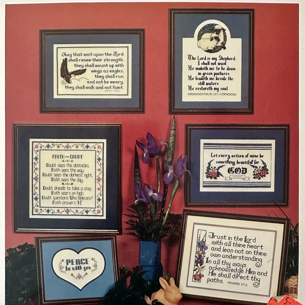 Vintage Imaginating Lot Of 2 Counted Cross Stitch Pattern/Design Leaflets